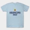 Men Black Print T-shirt Argentina World Cup Champions 2022 No-Cut Transfer Paper Print Cotton Tshirt