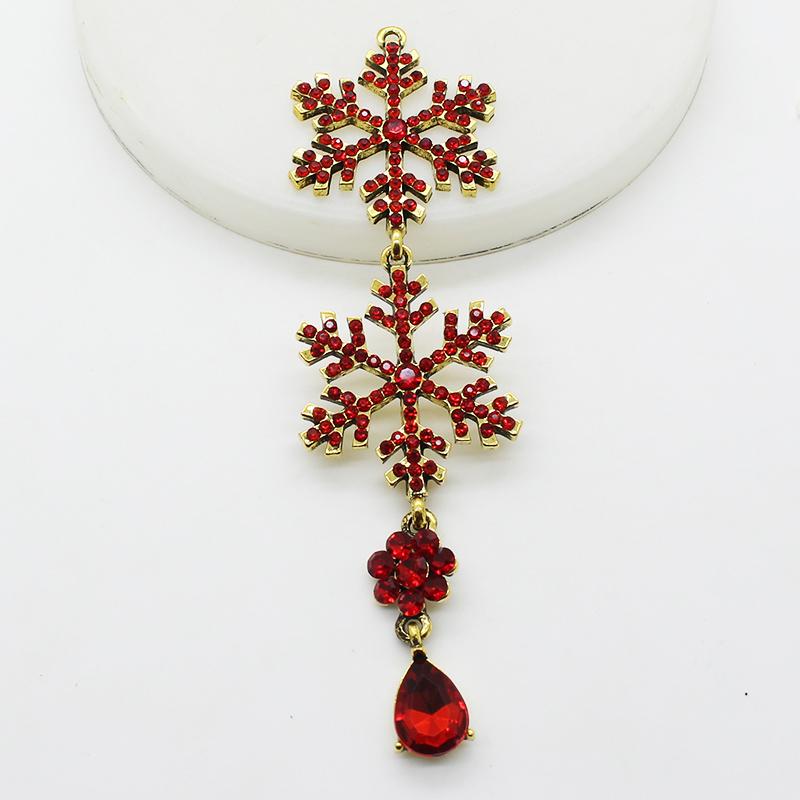 LKERAN Snowflake Pendant Button 3Pcs Alloy Craft Rhinestone Hanging Party/Christmas Decoration Crystal Accessories