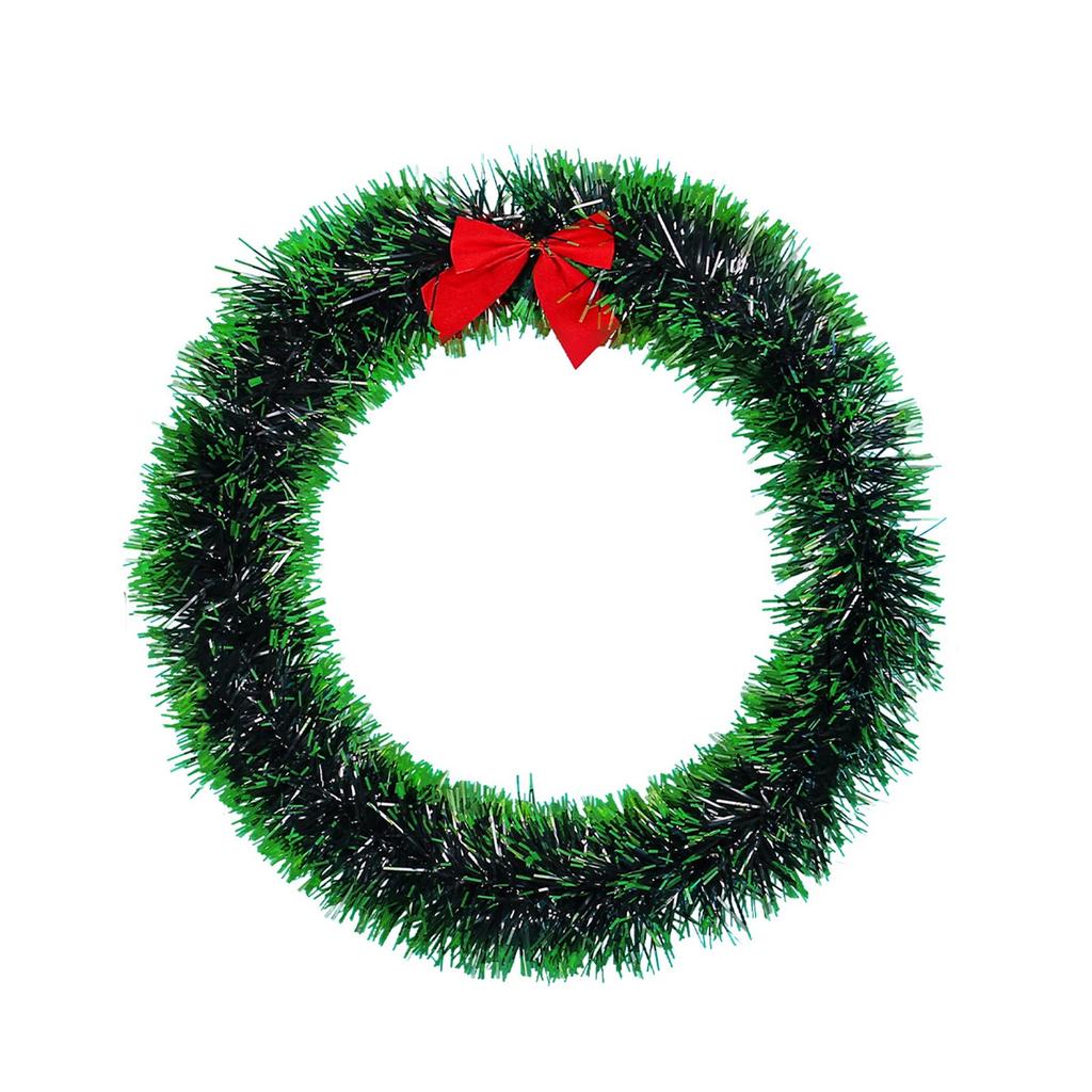Christmas Bow Wreath 25/30cm White And Green Wool Christmas Wreath Shopping Mall Window Christmas Decoration