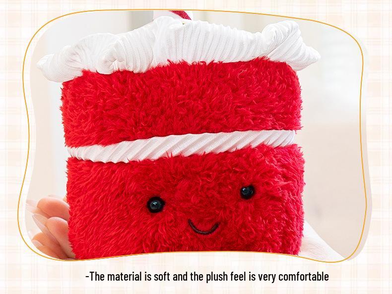 Cute Cartoon Birthday Cake Plush Doll Ornament Toy Gift