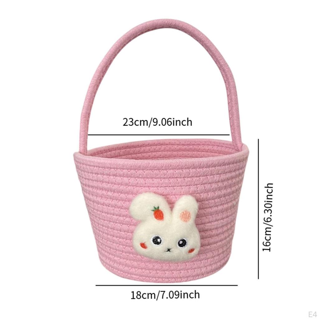 Påskkorg Kanin Söt Godis Gåvor Förvaring Flätad Rep Gåva för