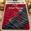Flannel BlanketSt. Louis Cardinals Custom Name Text Personalized Soft Warm Throw Blanket Home Decor Gift