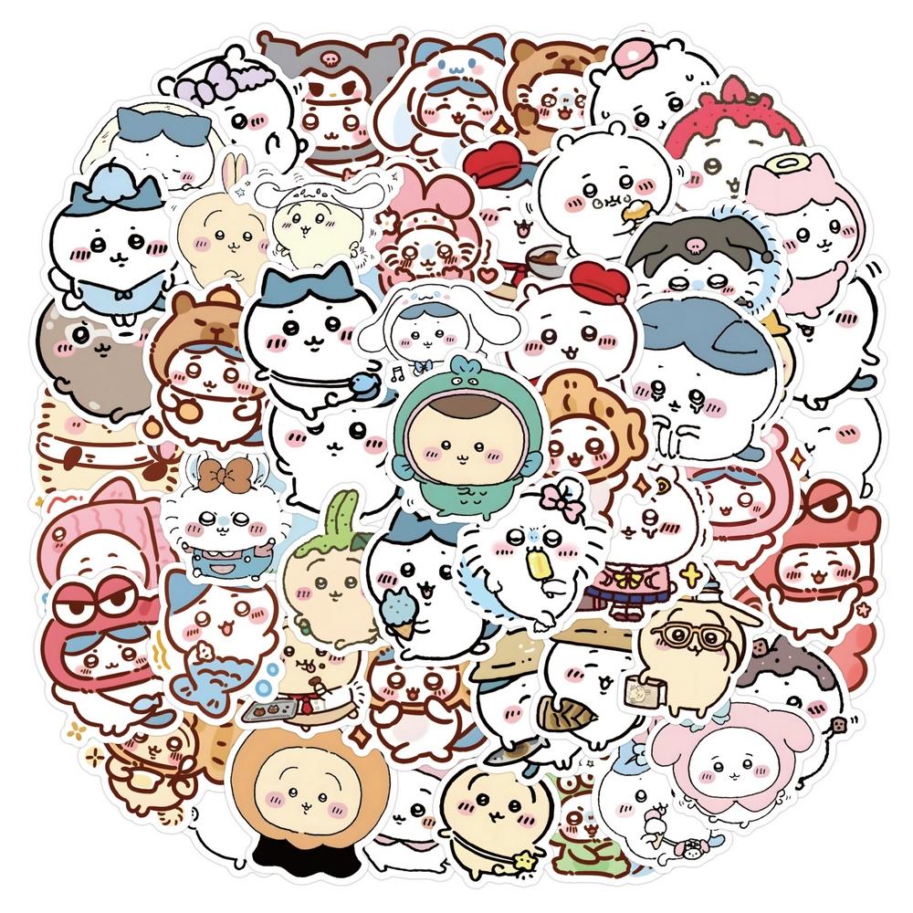 1060Pcs Cute Jiikawa Stickers Cartoon Laptop Phone Case Luggage Fridge Guitar Diy Decal Graffiti Chiikawa Sticker Kids Toy
