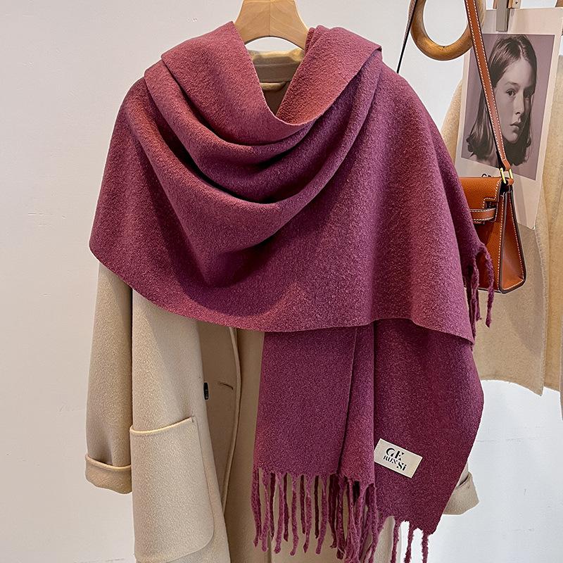 Haze blue imitation cashmere scarf women's new winter atmosphere scarf couple student men's shawl