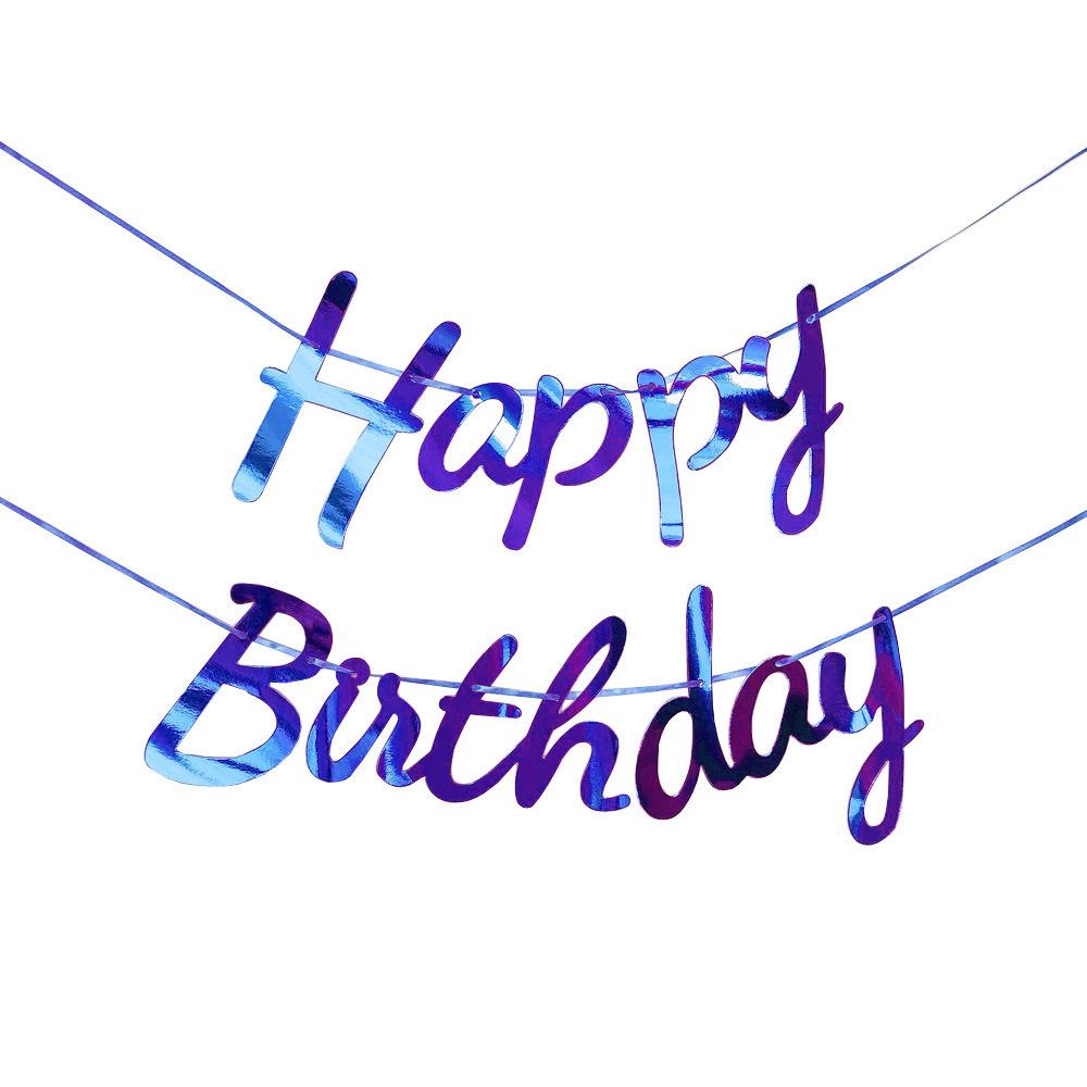 Happy Birthday Hat One-Piece Bronzing Flag Baby'S First Birthday Arrangement Banner Customization