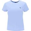 Polo Solid Color Crew Neck Short Sleeve T-Shirt Women Tops Sky-Blue 211898698SHIBL