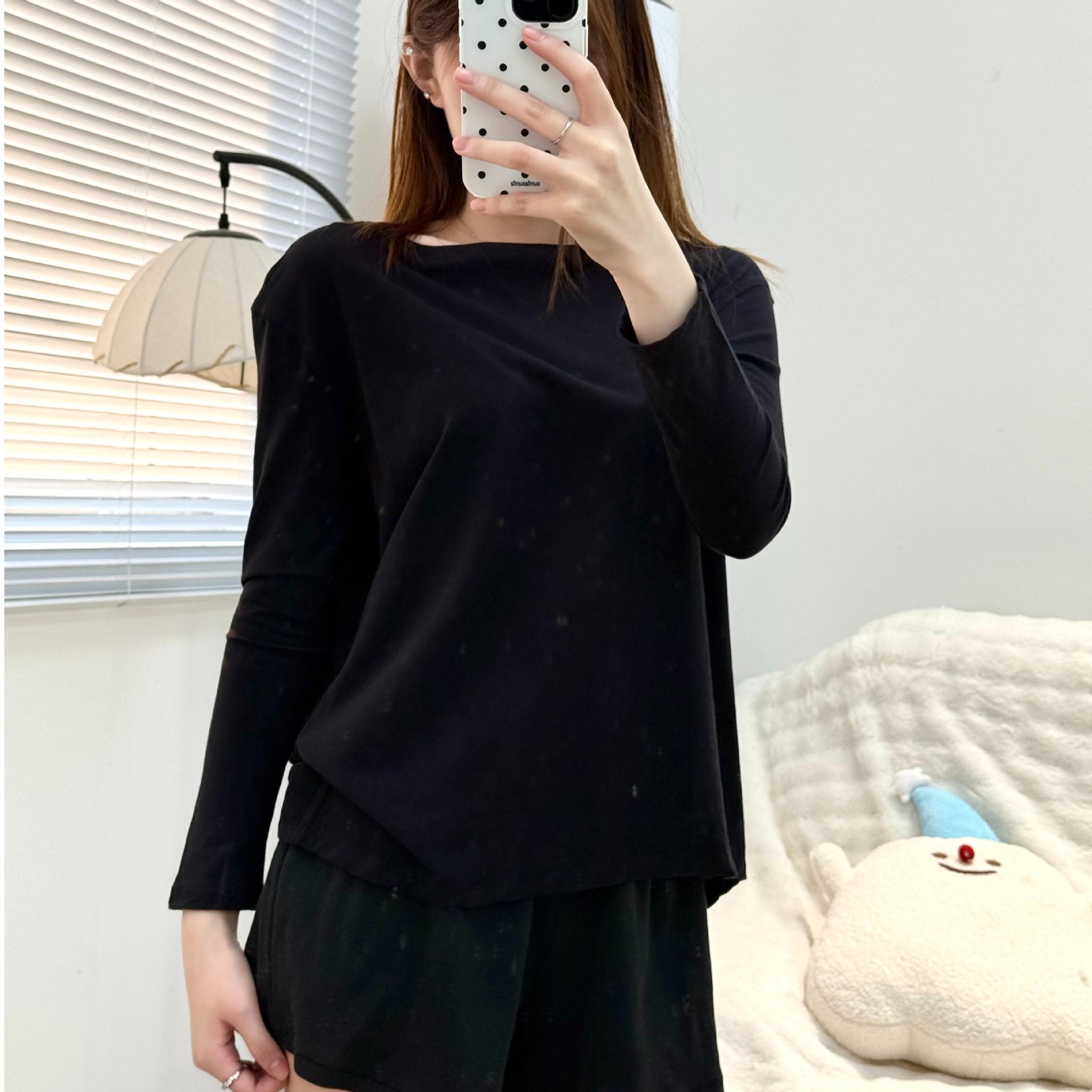 Lulu Backinaction Spring Women s One-Shoulder Long Sleeve Turtleneck Top - Japanese Korean Casual Style. 4