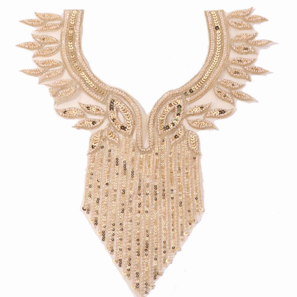 Apparel Accessories Luxury Beads Applique Fashion Elegant Embroidery Applique Handmade Delicate Applique Patches Women Clothes