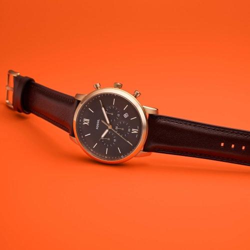 Fossil NEUTRA CHRONO FS5763 Men's Watch, Brown, Officially Imported