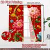2D FLAT PRINTING 2pcs Curtains (Without Rod) Floral Red Celebration Design Holiday Easter Printed Curtains Polyester Curtains