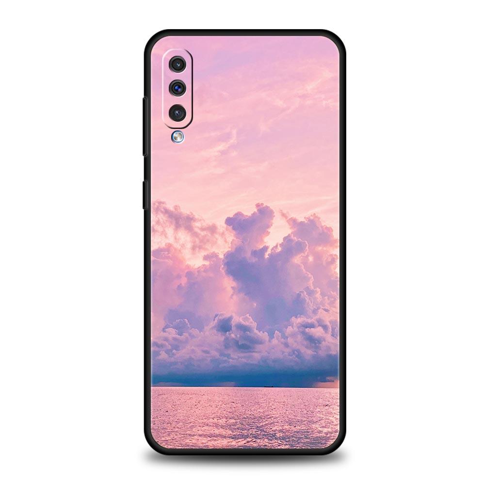 Pink Cloud Summer Sunset Glow Case For Samsung A56 A36 A26 A54 A52 A24 A14 A50 A72 A70 A06 A12 A22 A34 A42 A32 A04s A16 5G Cover