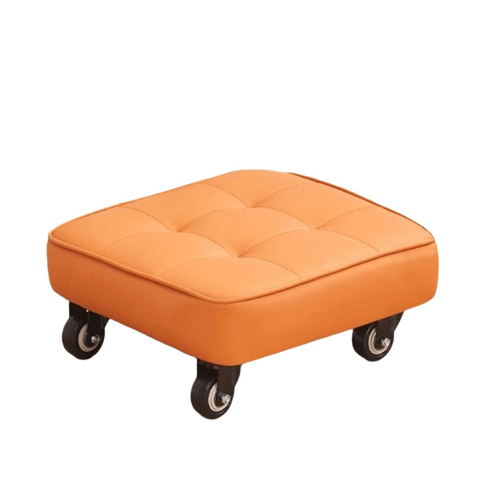 Upholstered Rolling Stool Square Shape Wheeled Short Bench Swivel Caster Stool  Tile Grouting