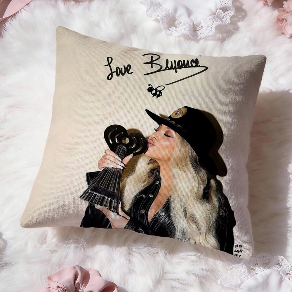 Singer B-Beyonce Cowboy Cushion Cover Premium Comfort Reversible Pillow Cove -Two In One Design for Any Room & Car Interior