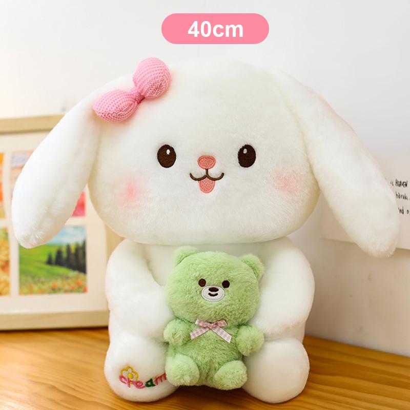 Non-Toxic Kawaii Bunny Bear Plush Toy Cute Rabbit Plush Toy Stuffed Animals Pillows Kids Birthday Christmas Gift For Children Valentine'S Day