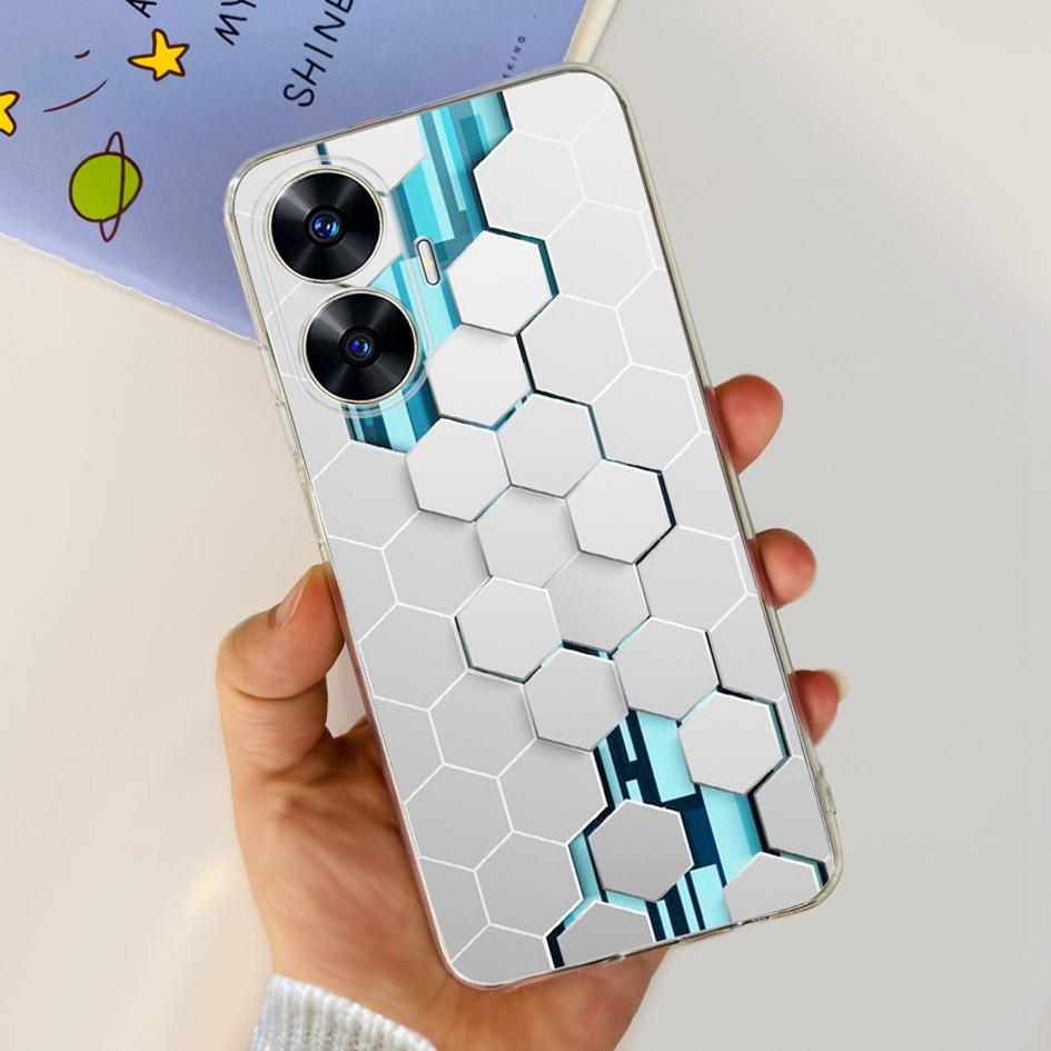 For Realme C55 Case RMX3710 Transparent Cover Fashion Patterns Soft Silicone Phone Cases For Realme C55 4G C 55 RealmeC55 Fundas