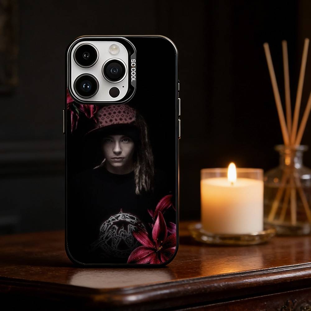 Tom K-Kaulitz Phone Case For iPhone 17 16 15 14 13 12 11 Pro Max Plus Silver Matte Black Cover