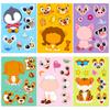 6 Photos/package of Small Animals Face-changing Stickers Puzzle DIY Stickers New Products Children's Puzzle Toys Puzzle Doodle Stickers