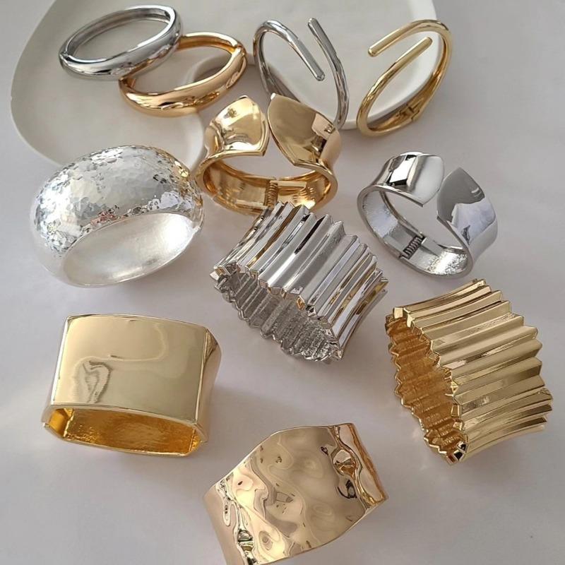 Alloy Open Bracelet Irregular Electroplating Bracelet Jewelry Women's Glossy Exaggerated Bracelet