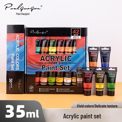 Acrylfarben-Set mit 12/24/36 Farben in 35ml-Tuben und 6 Malpinseln