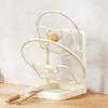 Pot Lid Holder with Drain Carbon Steel Utensils Pan U-Shaped Groove Design Kitchen Organizer Drip Tray