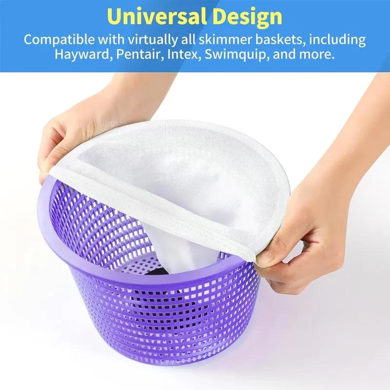 Pool Skimmer Socks, 5/10pcs Nylon Mesh Filter Socks for Skimmer Baskets, Swimming & Ground Pool Cleaning Accessories, Household
