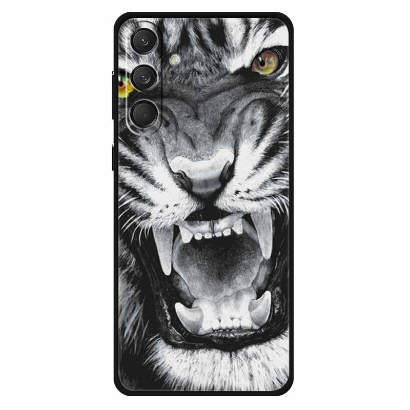 For Samsung M55 5G Case Soft Silicone Lovely Cat Fashion Phone Cover For Samsung Galaxy M55 Cases Bumper on for GalaxyM55 Lion