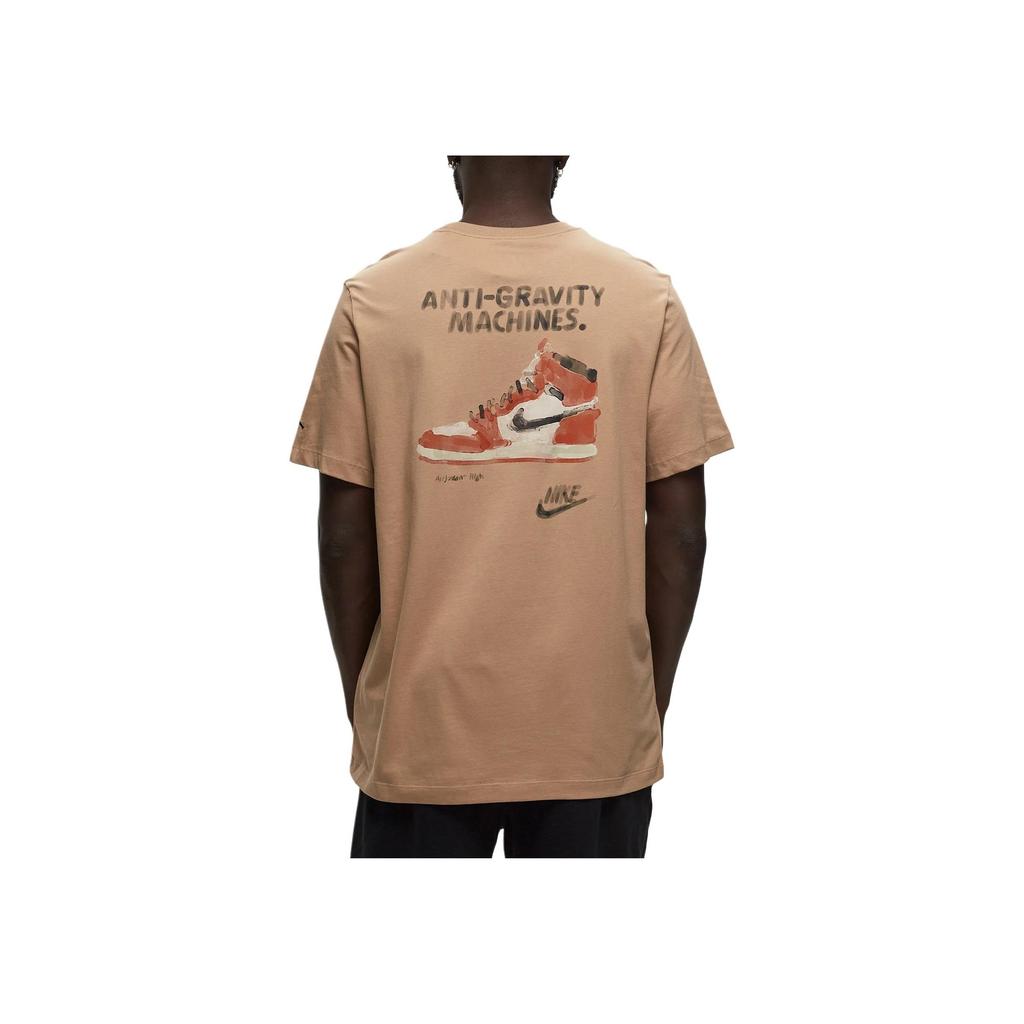 Jordan Logo Printed Short Sleeve T-Shirt Men Tops Brown FD7029-200