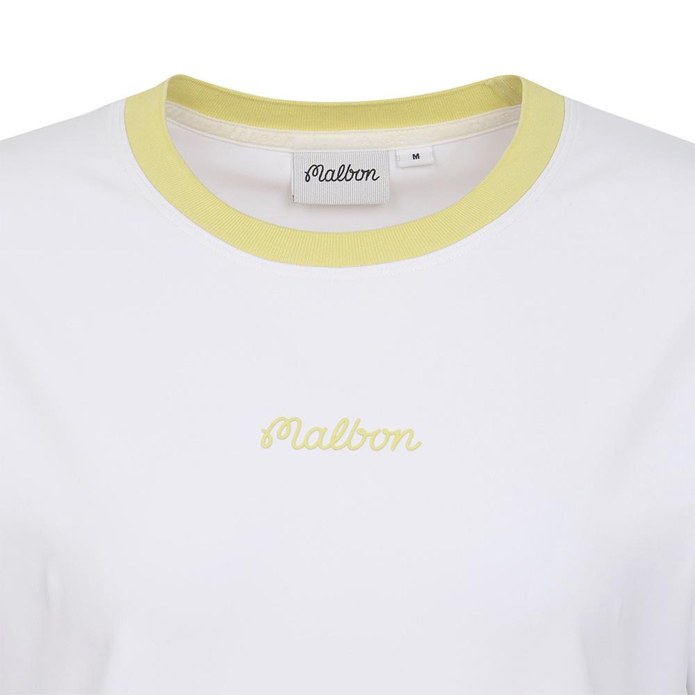 MALBON GOLF Colored Neck Round T-Shirt White (Woman)