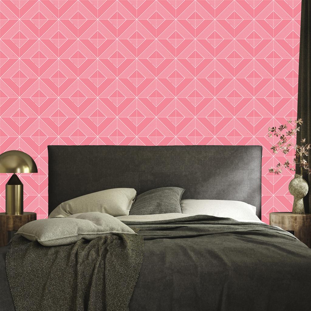 Geometric Coral Diamonds Wallpaper, Clear Detail 50x1000