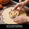 5 Pc Halloween Stainless Steel Cookie Cutter Set Bat Cat Ghost Hat Pumpkin Easy Press Quick Release for Home Baking