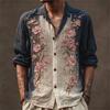Fashion essential! Abstract print long-sleeve shirt, stylish casual wear for men