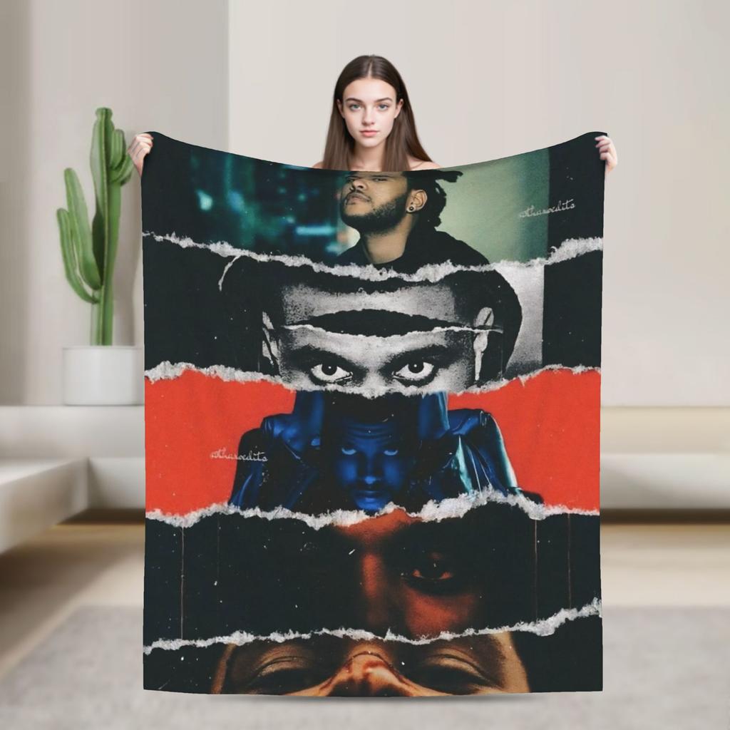 The Weeknd XO Album Flannel Blanket  Super Warm Throw Blanket for Home Decor Camping Pattern Bedspread Sofa Bed Cover