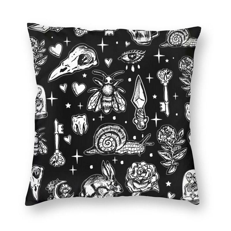 

Full Of Secrets Oddities Witchcraft Goth Punk Pattern Cushion Cover Halloween Throw Pillow Case For Living Room Double Side 30x30cm 12x12in