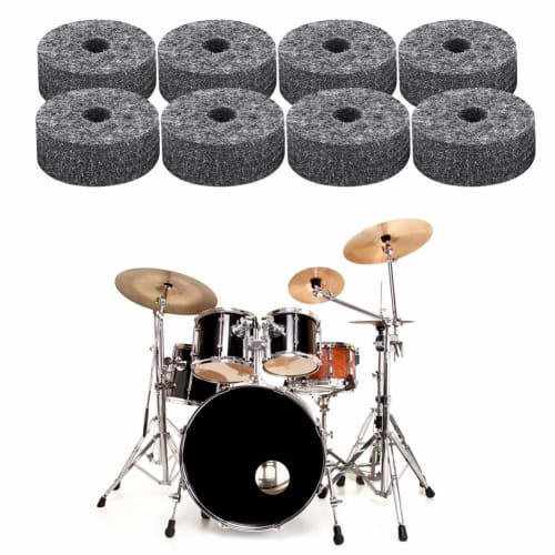8-Piece Set of Standard Size Cymbal Washers/Drum Felt Pads, Lightweight and Resistant To Deformation, Replacement Cymbal Felt Pads for Drums, Improves