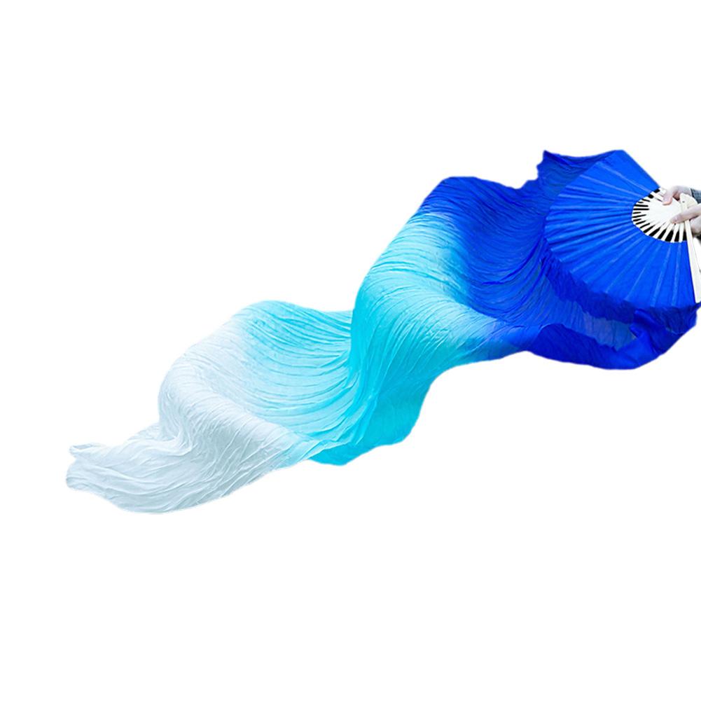 150 cm délka Hot Sell Panský břišní taneční ventilátor Gradient Dlouhé barevné ventilátory Tréninkový ventilátor s rekvizitami Čínský imitace hedvábného tance E6W7