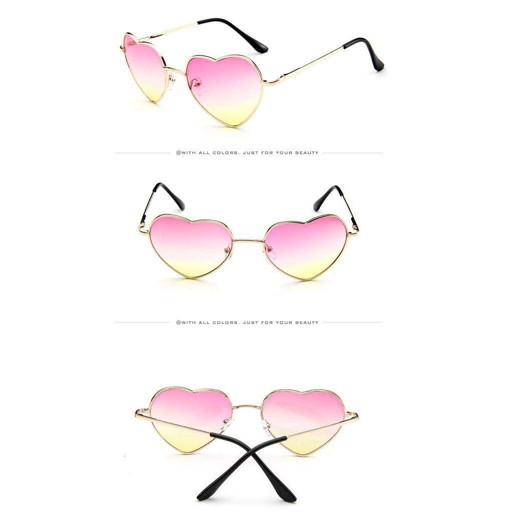 Mens Womens Metal Frame Ladies Heart Shape Sunglasses  Love Eyewear