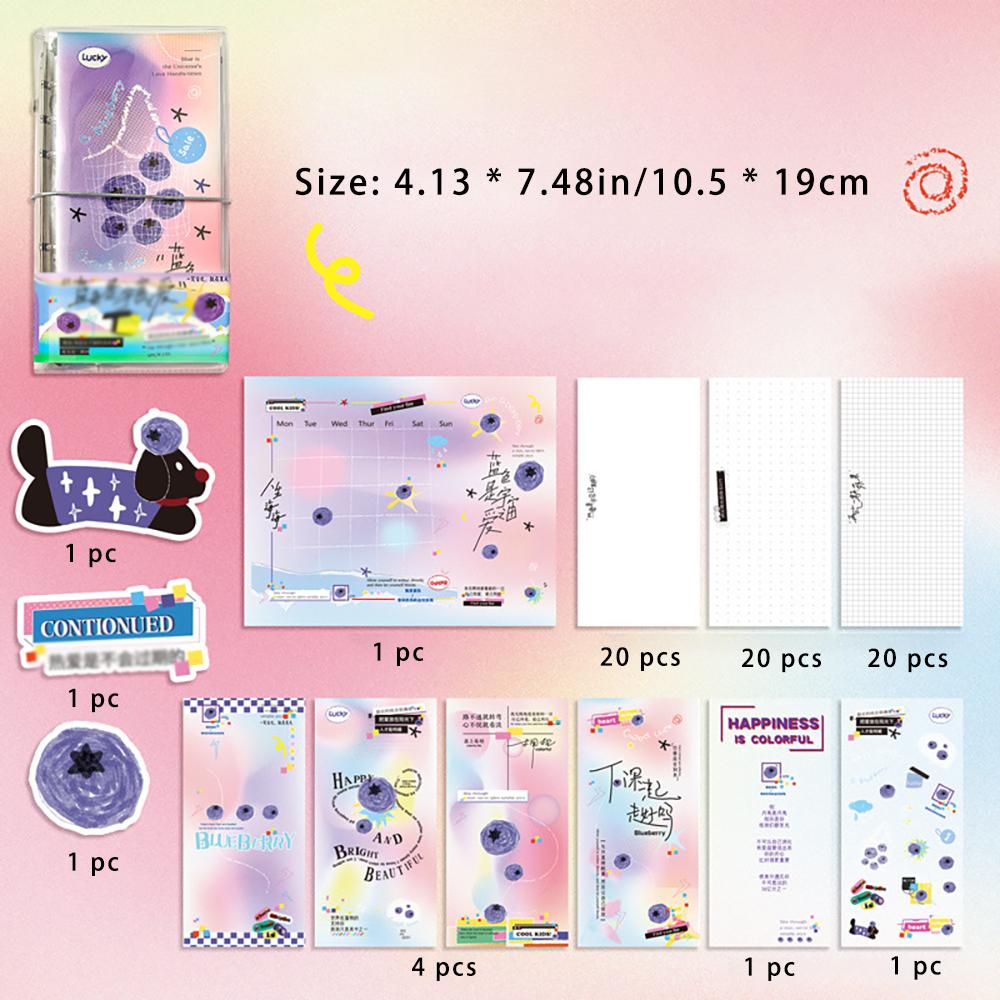 

High aesthetic and multifunctional notebook, loose leaf book, simple grid book, disassembled student notebook,colorful фіолетовий