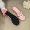 Fashion Fashion Butterfly-Knot Women Wedges Slippers Shoes Female Slides Sandals Round Toe Ladies Heeled Slippers Wedges Shoes Pumps
