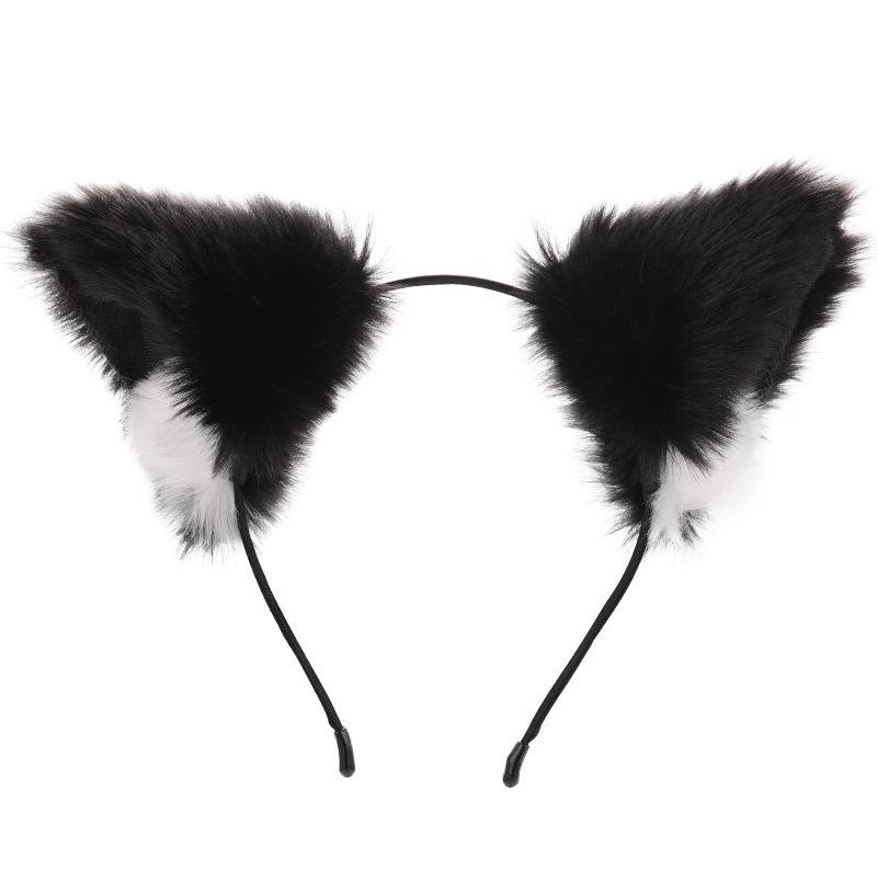 Diadema y pinzas con orejas de animales: Gato, zorro, perro lobo con cascabeles: accesorios para el cabello de cosplay para mujeres.