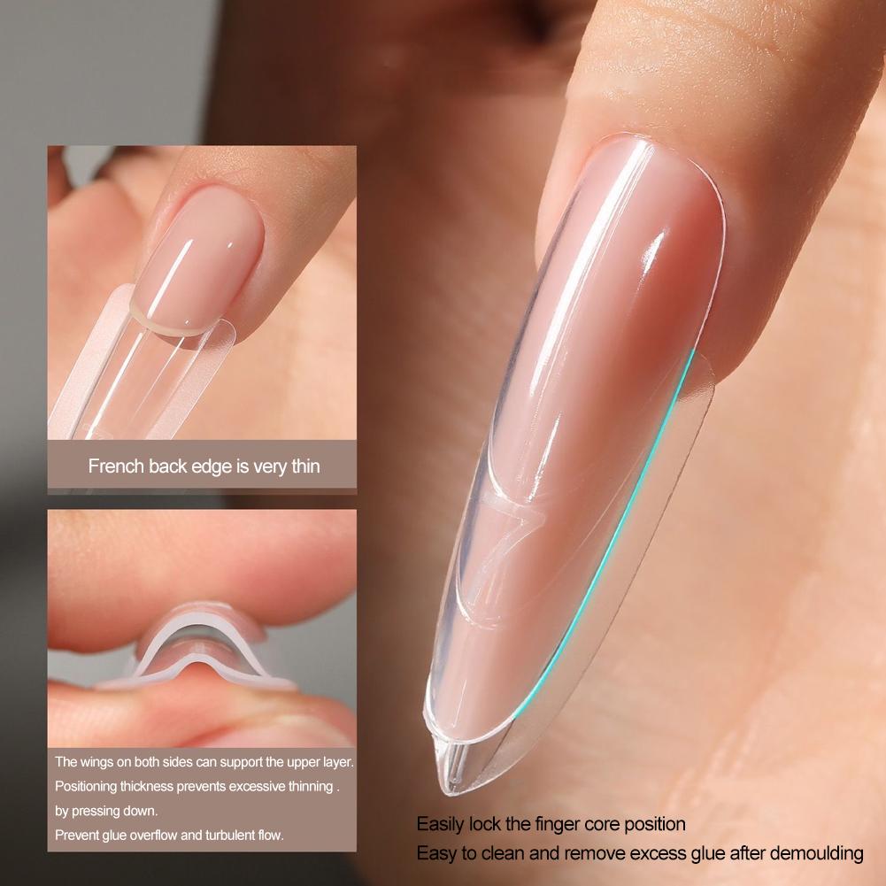 Hochwertige Sandwich-Nagelmaske für schnelle Nagelverlängerung, papierlose Schiene, Kristalllichttherapie, keine Schablonenherstellung erforderlich, exklusiv für Nagelstudios
