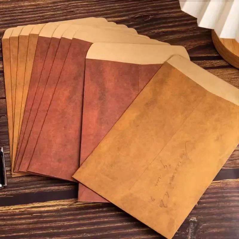 Vintage Kraft Konvolutt Retro Håndlaget postkort Kjærlighetsbrev Skrive Gaveemballasje Oppbevaringspose Invitasjon gratulasjonskort