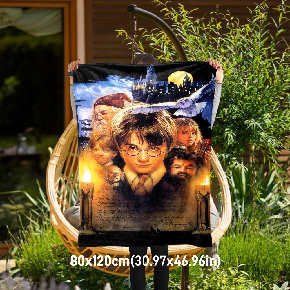 1pc Harry Potter Hogwarts School of Witchcraft and Wizardry Outdoor Flannel Throw Blanket All Season Soft Warmth,Home Decor 1031151