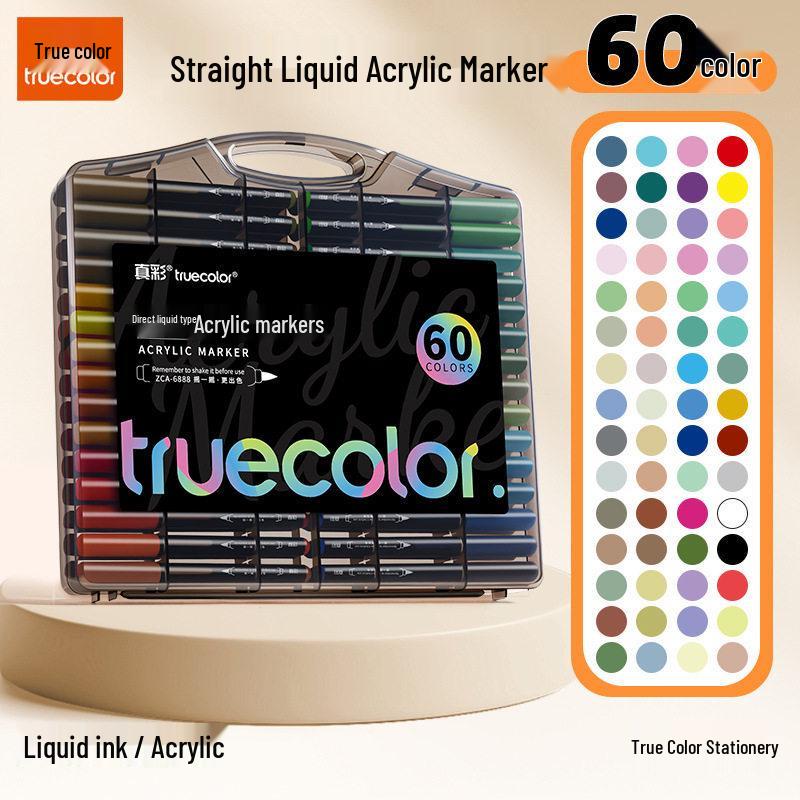 True Color Soft Tip Liquid Acrylic Marker for Students & Professionals