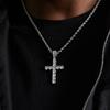 European-American Hip-hop Inlaid Diamond Cross Titanium Steel Necklace: High-end Unisex Sweater Chain