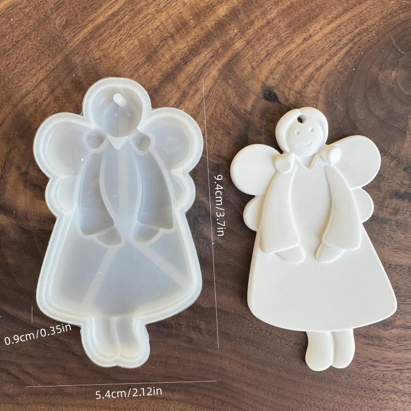 [HF][HS]1pz Ornamento da Appendere per Albero di Natale Stampo in Gesso Cemento Resina Fai da Te Angelo Amore Ragazza Stampo in Silicone Forniture per Artigianato Ragazza