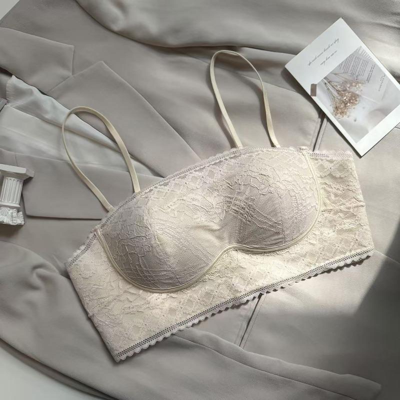 

Summer sexy lace beautiful back underwear women s tube top is light and gathered, anti-sagging, no steel ring text bra, anti-light and seamless xl (applicable to 38ab)