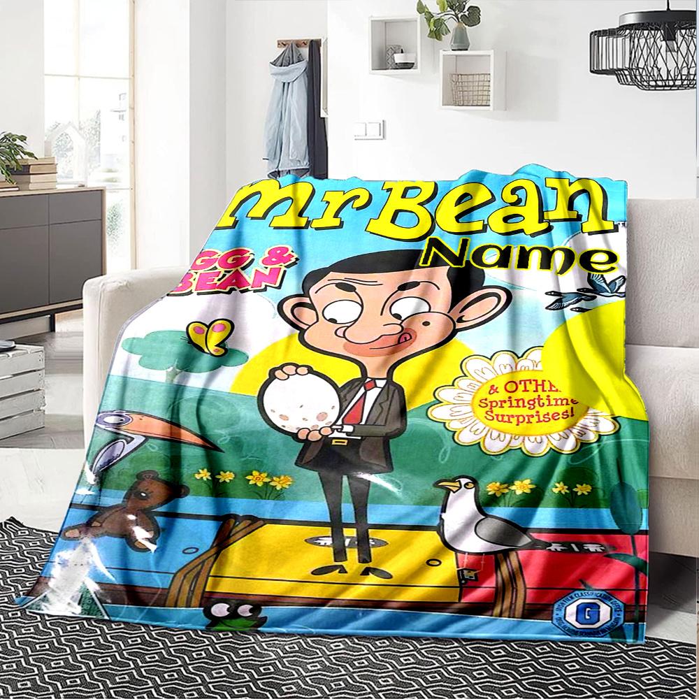 Mr Bean Egg Bird Flower Four Seasons Blanket Customized With Your Name Lightweight And Warm Perfect Gift For Home Office Camping Sofa Travel Beach