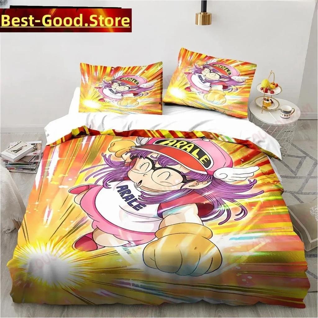New Adorable Lovely Carton DR S-Slump Arale Anime Beding Set Shet King Twin Double Child Beding Set Mircofiber or Polyester Soft Duvet Cover