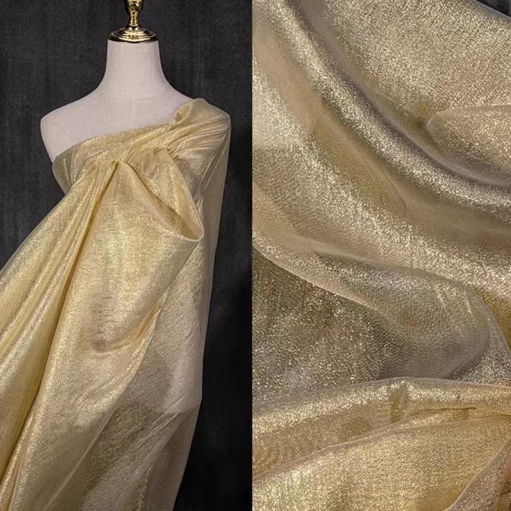 New Colorful Laser Organza Fabric 100*150cm Silk Cloth Fabric Gradient Color DIY Material Clothing Designer