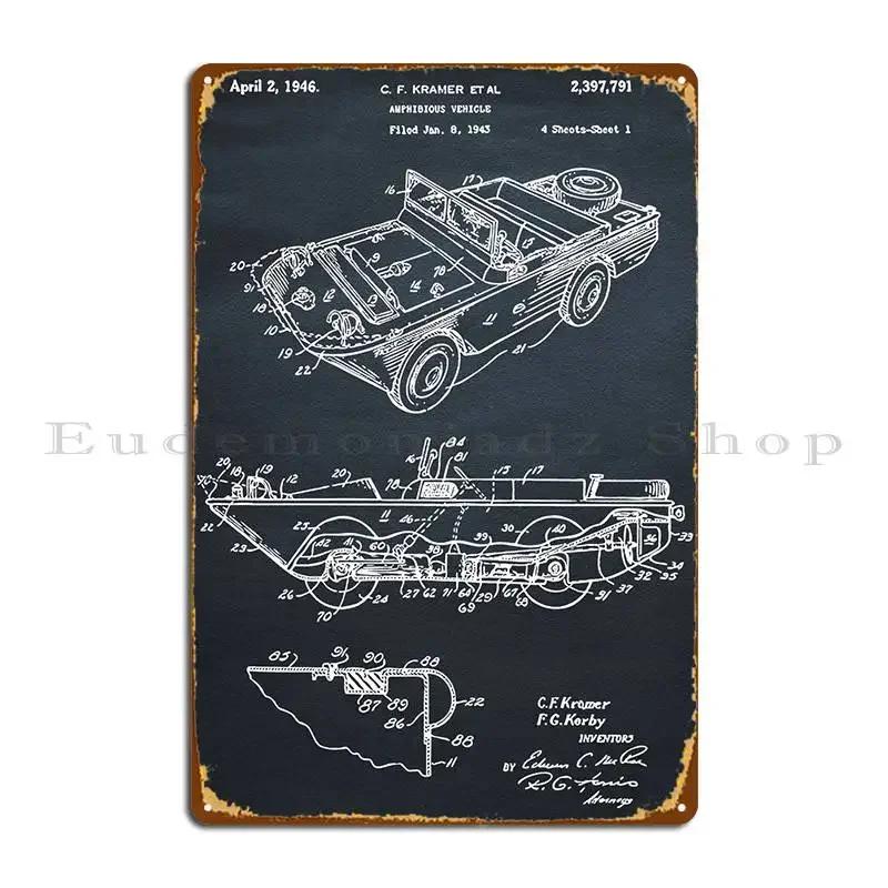 Amphibious Vehicle Metal Plaque Poster Create Living Room Pub Designer Club Tin Sign Poster 20x30cm(7.8x11.8inch)